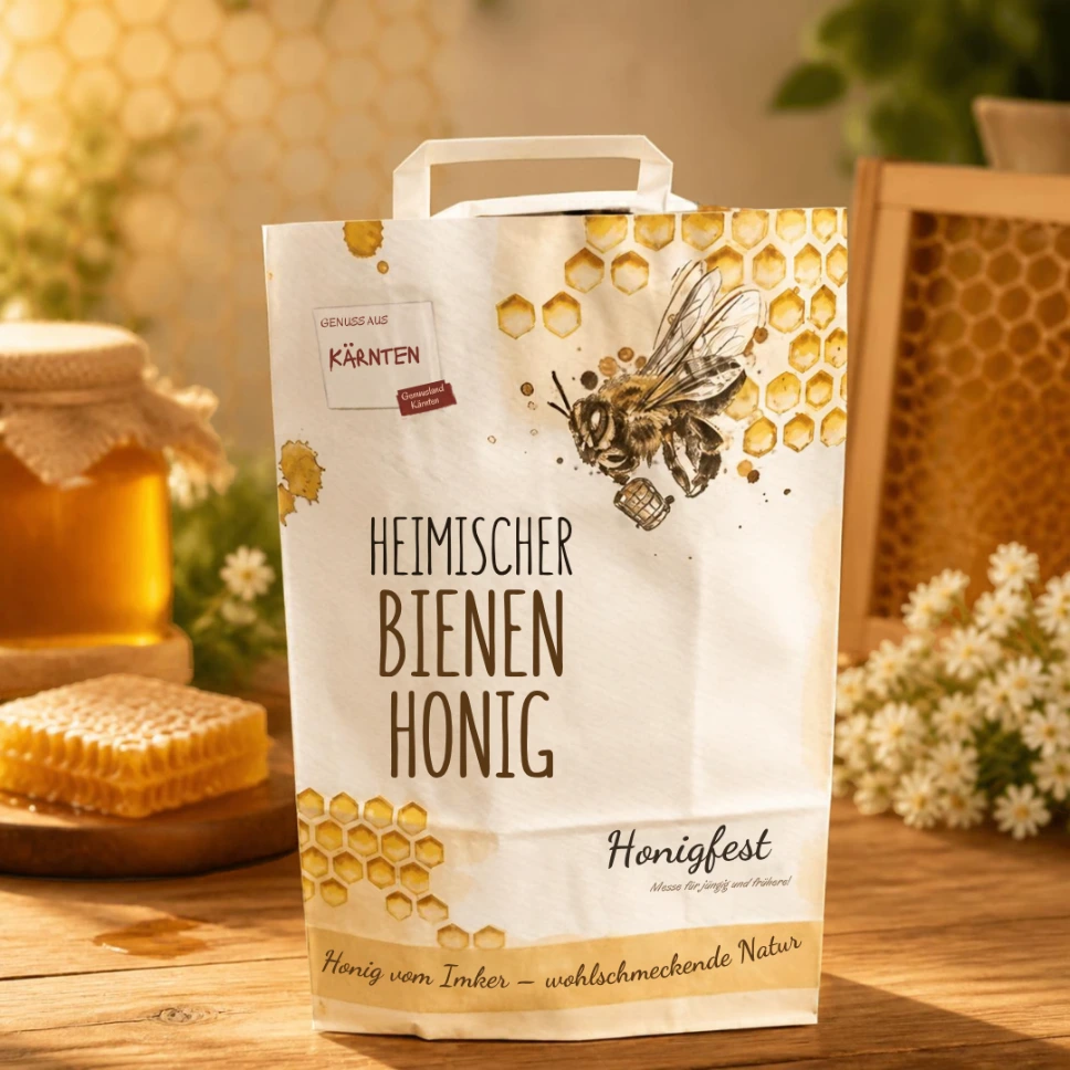 Papier- Tragtaschen Heimischer Bienenhonig